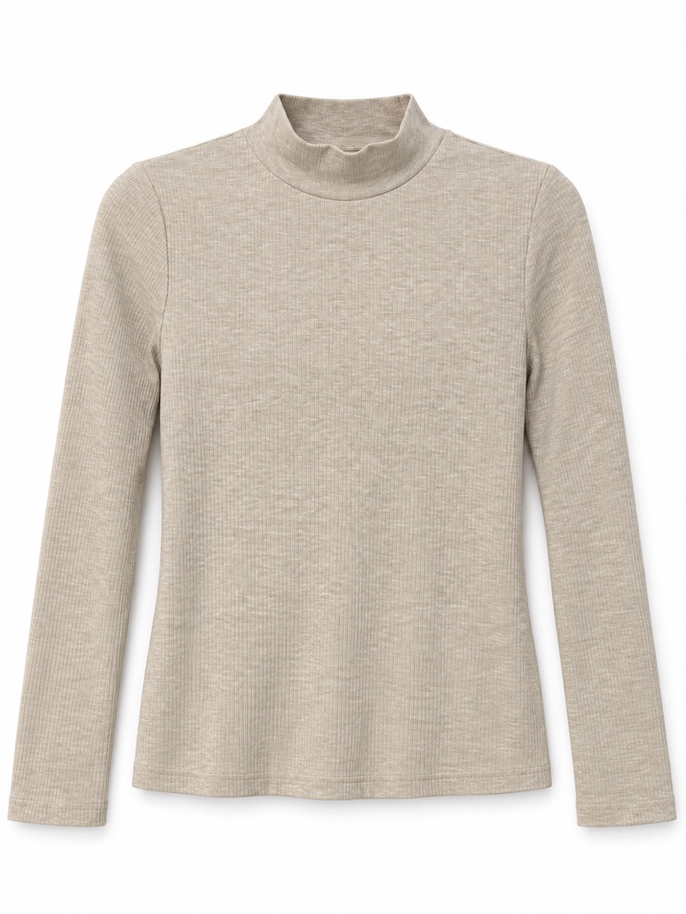 Banana Republic Ribbed Turtleneck Top - Oatmeal, Size M